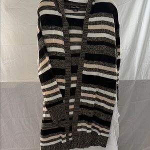Striped Women's Hooded Sweater Cardigan